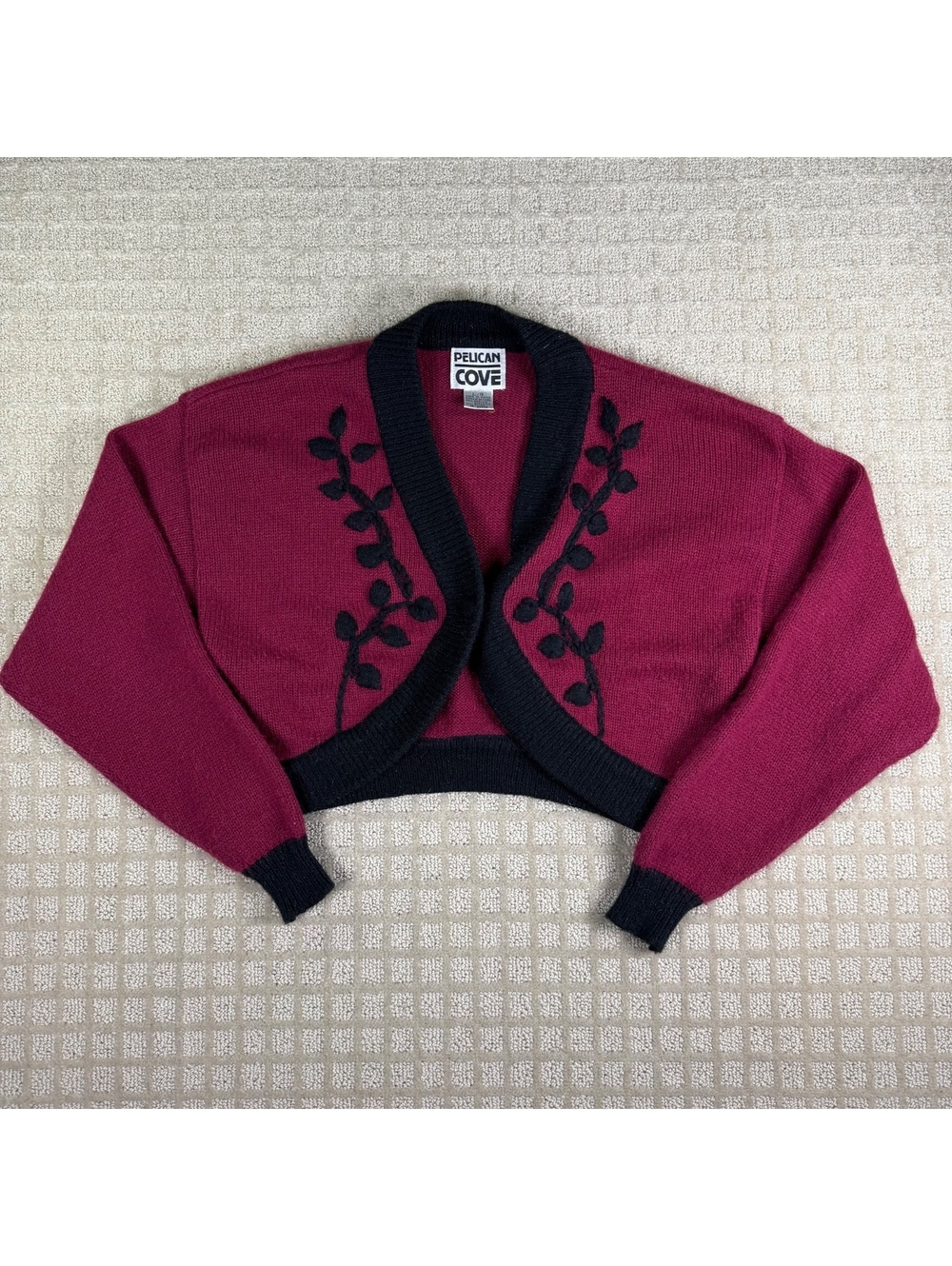Pelican Cove Cropped Knit Cardigan L